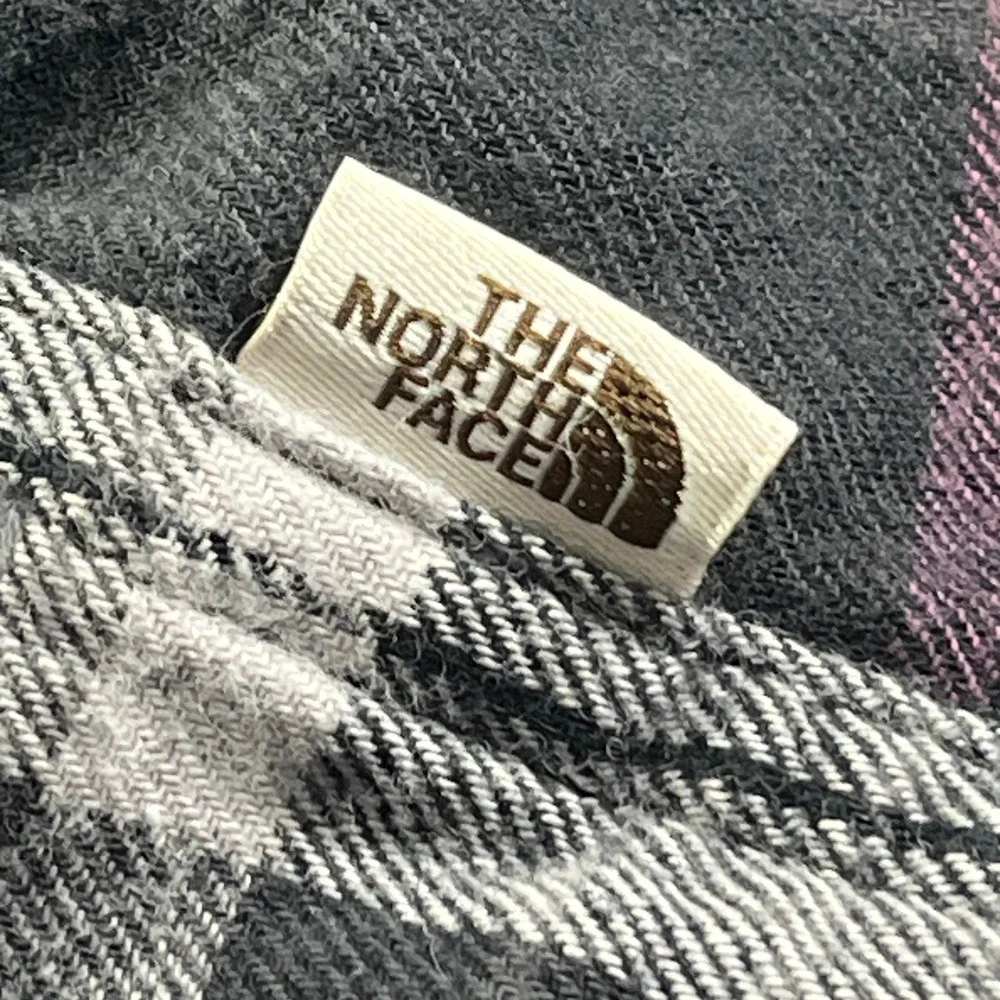The North Face Arroyo Flannel Shirt Mens L Black‎ Grey Plaid Cotton Button Up